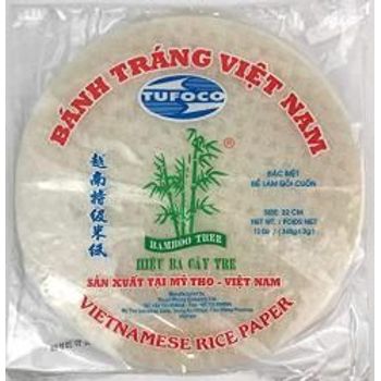 Tufoco Bamboo Tree Spring Roll Rice Paper Wrappers 22cm 3 Packs
