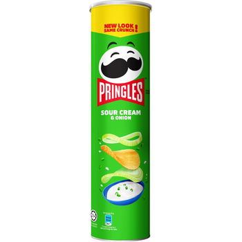 Pringles Potato Crisps Sour Cream And Onion 147g