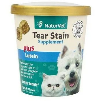 NaturVet Tear Stain Supplement Plus Lutein (70 Soft Chews)