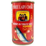 Three Lady Cooks Sardines in Tomato Sauce 155g