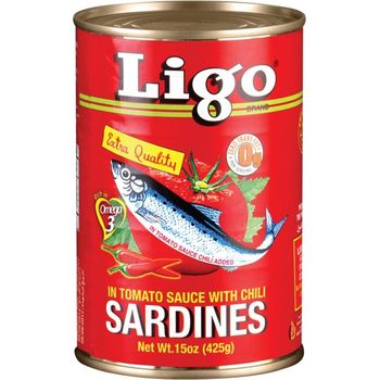 Ligo Big Sardines Tomato Sauce Chilli Red 425g