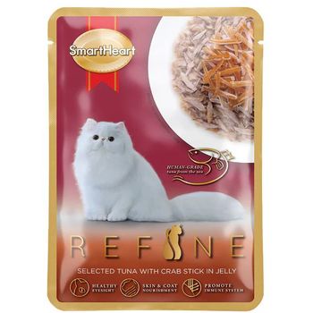 SmartHeart Cat Pouch Refine Selected Tuna with Crab Stick in Jelly 70g