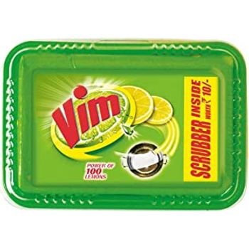 Vim Dishwash Bar Lemon Tub With Power Of 100 Lemon 500g