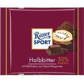 Ritter Sport Dark Chocolate 50 Cocoa Halbbitter 100g