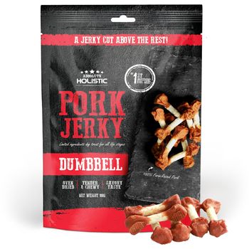 Absolute Holistic Pork Jerky Dumbbell Dog Treats 100g