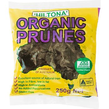 Hiltona Organic Unpitted Prunes 250g