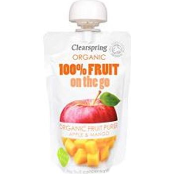 Clearspring Organic 100 Percent Fruit On The Go Apple And Mango Puree 120g