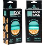 FuzzYard Orange Scented Poop Bag With Handles 60 Bags