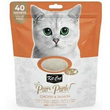 Kit Cat Pur Puree Chicken And Salmon Cat Treat 600g