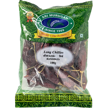 Sri Murugan Dry Red Chillis Long 100g