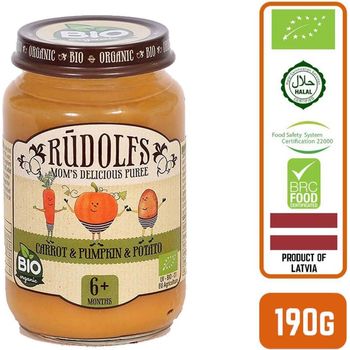 Rudolfs Organic Carrot Pumpkin And Potato Puree 190g