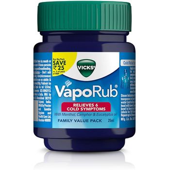 Vicks Vaporub Blocked Nose Cough Nasal Congestion Headache 25g