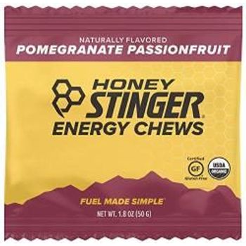 Honey Stinger Organic Energy Chews Pomegranate Passionfruit Sports Nutrition 50g Pack Of 12