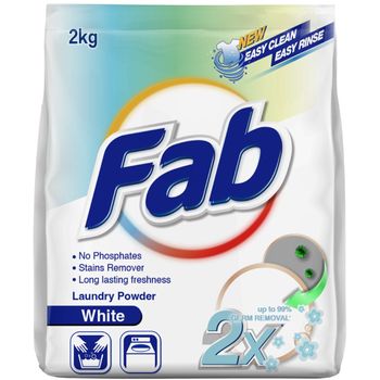Fab Laundry Powder Detergent White 2kg