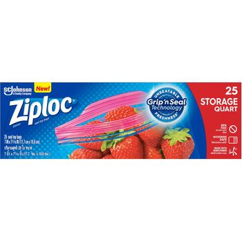 Ziploc Storage Bag Quart 25s