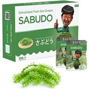 Sabudo Sea Grapes Dehydrated Lato Seaweed King Umibudo Green Caviar 0.7oz X 12