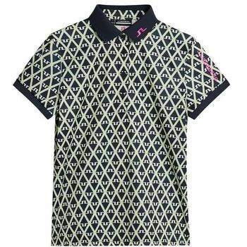 J. Lindeberg Tour Tech Print Polo M Geo JL Navy