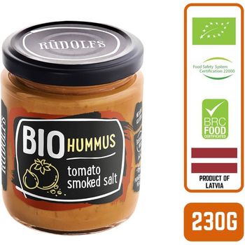 Rudolfs Organic Hummus with Tomato And Smoked Salt 230g