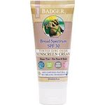 Badger SPF 30 Tinted Mineral Sunscreen Cream for Face and Body Unscented 85g Tube