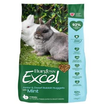 Burgess Excel Rabbit Junior And Dwarf Nuggets With Mint 1.5kg