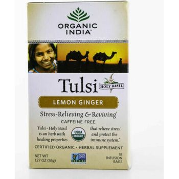 Organic India Tulsi Tealemon Ginger 25 Count pack Of 2