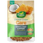 Happi Doggy Dental Chew Care Hard Chew Skin & Coat Support Honey & Coconut Oil Regular 150g