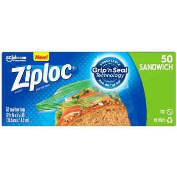Ziploc Sandwich 50 Bags 380g