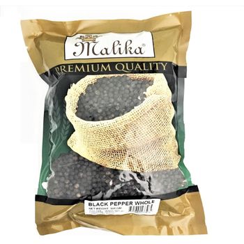 Malika Black Pepper Whole 500g By Dashmesh