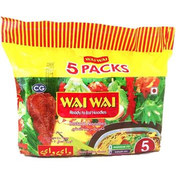 Wai Wai Instant Noodles Chicken Flavoured 5pcs 375g