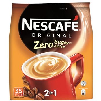 Nescafe 2 In 1 Instant Coffee Original Zero Sugar Added 35 x 9g