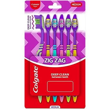 Colgate Zig Zag Medium Bristles Toothbrush 6pcs