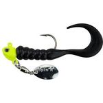 Johnson Crappie Buster Spin'r Grub Chartreuse black 1 8-ounce