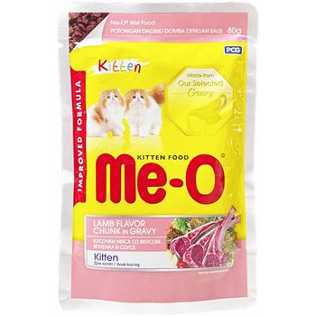 Me-O Pouch Kitten Lamb Chunk In Gravy 80g