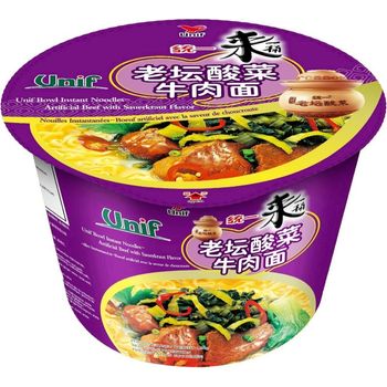 Unif Bowl Artificial Beef With Sauerkraut Flavor Noodle 125g