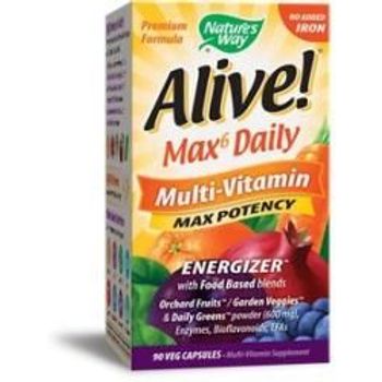 Natures Way Multivitamin No Iron Alive 90 Veg Capsules