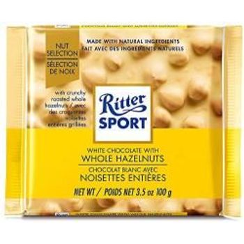 Ritter Sport White Chocolate With Whole Hazelnuts 100g3.52oz Pack Of 8