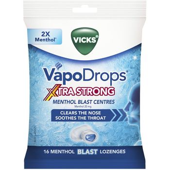 Vicks VapoDrops Xtra Strong Blast Centre 16 Lozenge