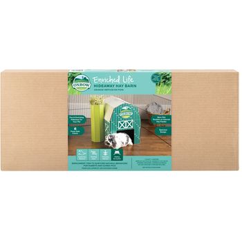 Oxbow Animal Health Enriched Life Small Animal Hideaway Hay Barn White/Green One Size