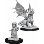 Wizkids Silver Dragon Wyrmling & Halfing Dragon Friend