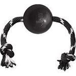 Kong Extreme Ball With Rope Dog Toy Rope With Extreme Ball Black 340g