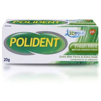 Polident Denture Adhesive 3D Hold Flavor Free Cream 20g