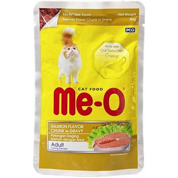 Me-O Pouch Adult Salmon Chunk in Gravy 80g