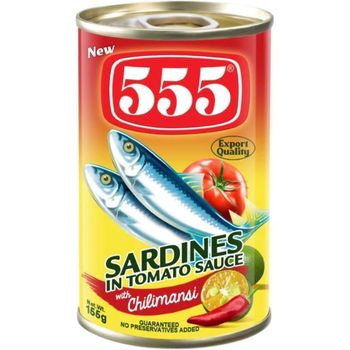 555 Sardines in Tomato Sauce with Chilimansi 155g