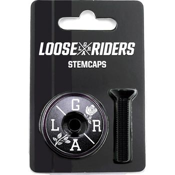 Loose Riders Bike Parts Rose Black Stem Caps