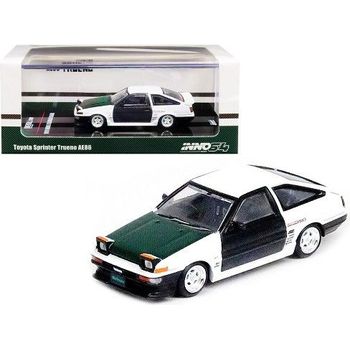 Inno Models Toyota Sprinter Trueno AE86 RHD White/Green 1/64 Diecast Model Car