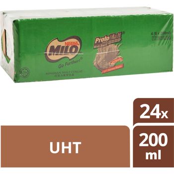 Milo UHT Chocolate Malt Packet Drink 24 x 200ml