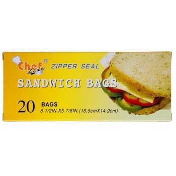 Chef Zipper Seal Sandwich Bags 20pcs