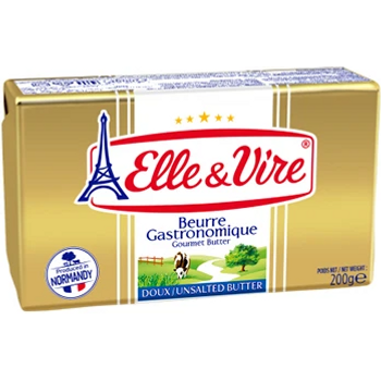 Elle Et Vire Pasteurised Unsalted Butter Pack 200g