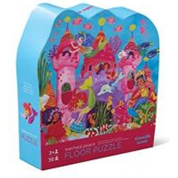 Crocodile Creek Mermaid Palace 36 Piece Jigsaw Floor Puzzle With Heavy-duty Box For Storage Large 20 Inches X 27 Inches