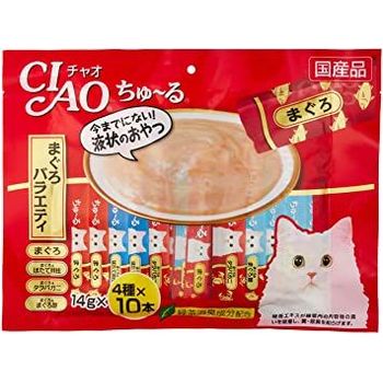 Ciao Chu Ru Tuna Scallop Jumbo Mix Cat Treat Sachets 14g